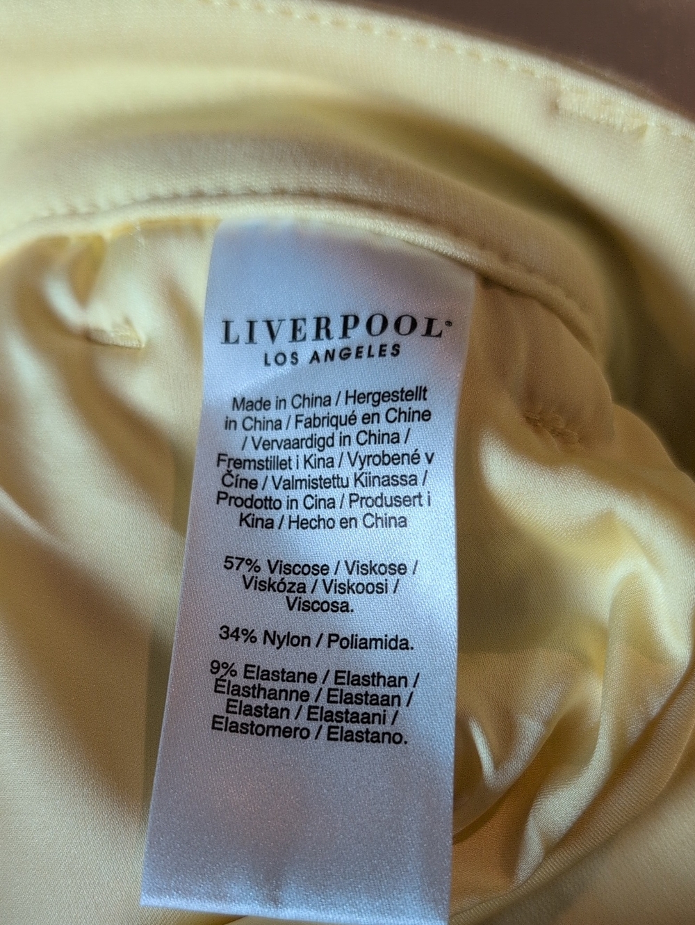 NWT LIVERPOOL LA‎ Kelsey Stretch Slim Leg Ponte Trouser Pants Size 10 Banana - Picture 10 of 10